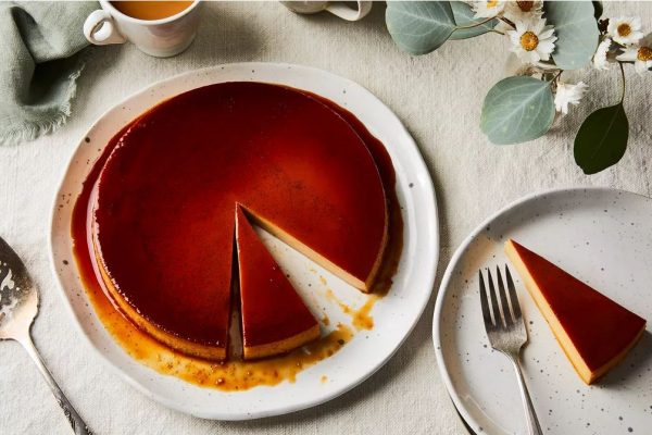 Large size Leche Flan on a plate. Large size Leche Flan on a plate.